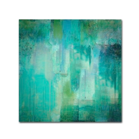 Color Bakery 'Aqua Circumstance' Canvas Art,18x18